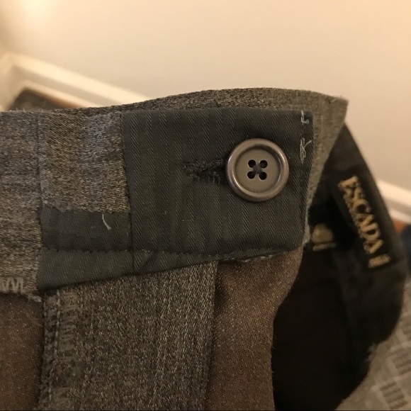 Vintage Escada Trouser Pants 44 large wide leg gray charcoal - Picture 7 of 10